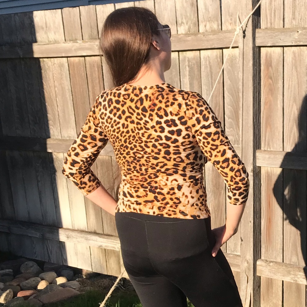 Anne Klein Leopard Print Ruched - Picture 11 of 14